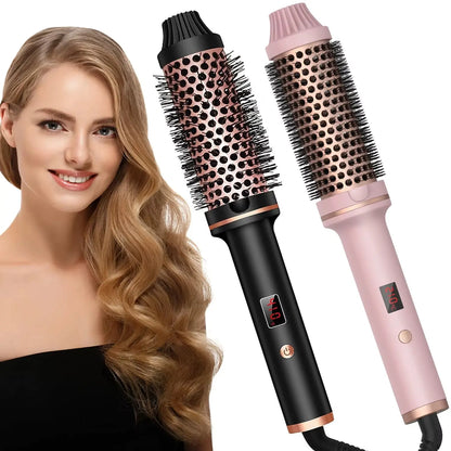 Thermal Brush Curling Iron 1.5 Inch Ceramic Tourmaline Ionic Hair Styler for Loose & Voluminous Curls Hot Rollers Valentine Gift