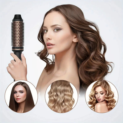 Thermal Brush Curling Iron 1.5 Inch Ceramic Tourmaline Ionic Hair Styler for Loose & Voluminous Curls Hot Rollers Valentine Gift