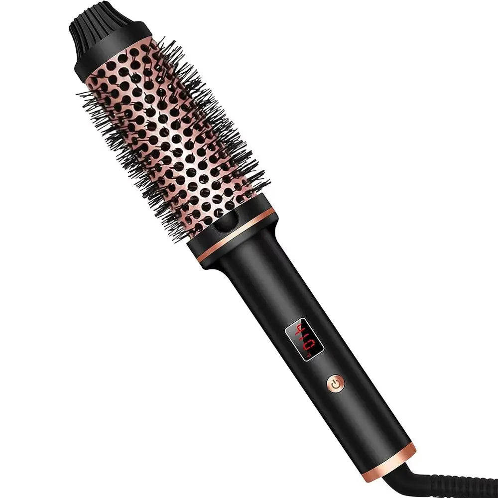 Thermal Brush Curling Iron 1.5 Inch Ceramic Tourmaline Ionic Hair Styler for Loose & Voluminous Curls Hot Rollers Valentine Gift